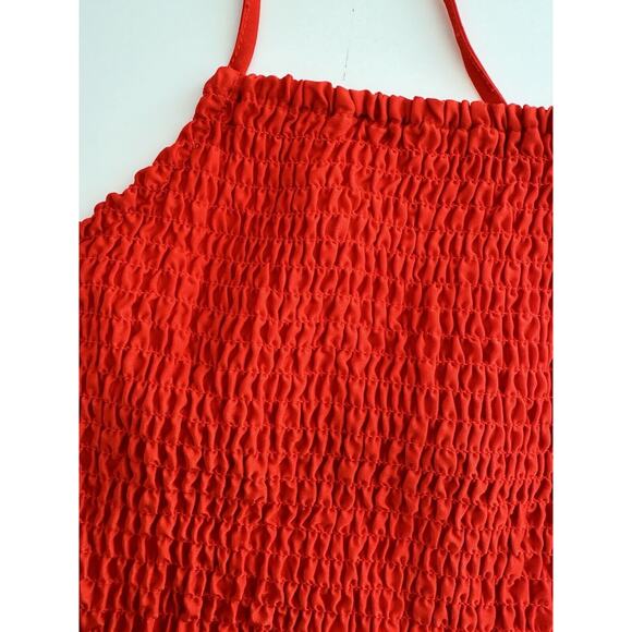 NWT A New Day Red High Neck Smocked Cropped Top Women’s Size XL Holiday Tank - Picture 3 of 5